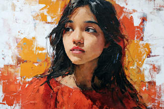 paint an acrylic painting portrait for you