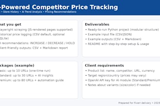 build an ai powered competitor price tracker with pricing recommendations