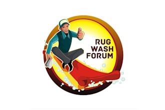 create a professional cartoon clean logo for rug wash