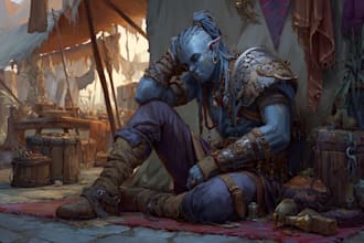 draw your dnd or final fantasy character art in anime style