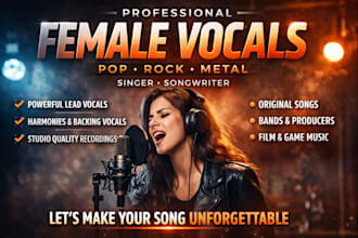 sing female vocals pop rock metal singer songwriter vocalist
