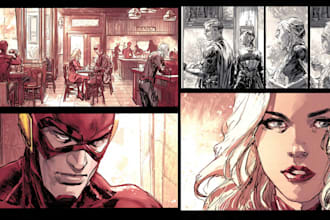 illustrate a comic book page graphic novel page or superhero comic art