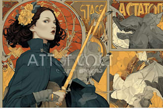 do tarot card in art nouveau neo traditional style