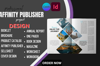 do affinity publisher, brochure, canva booklet, magazine layout, annual report