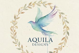 design a beautiful and artistic watercolor logo for your brand