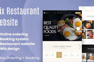 design wix restaurant websites with online ordering and booking system