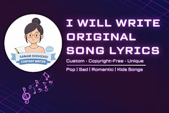 write original song lyrics for any genre and mood