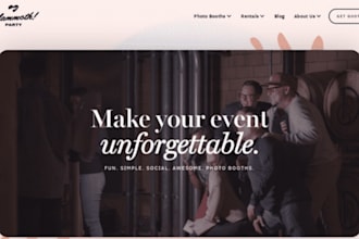 design party rental website, photo booth, event rental website, rental website