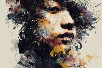 paint expressive colorful abstract portraits