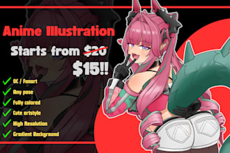 draw cute anime ecchi illustration and fanart