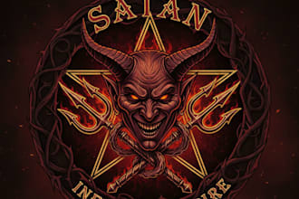 design a dark and symbolic satan inspired logo for your brand