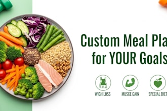design a custom meal plan for weight loss, muscle gain or special diets