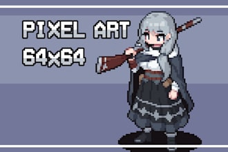 create 64x64 pixel art characters