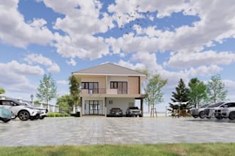 remodel house elevation,two story house,suburban home,photorealistic exterior,2d