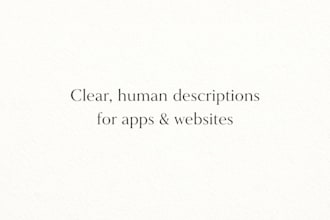write clean, human app or website descriptions