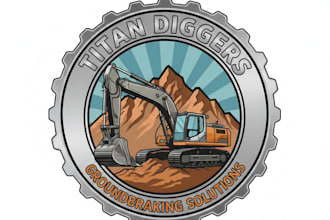 design a strong and professional excavator logo for your brand