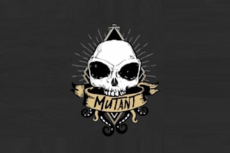 design mascot skull mutant craft beer brand logo