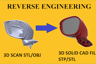 do reverse engineering from 3d scan stl to stp file