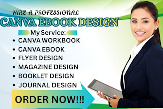 design ebook, course guide, canva ebook and workbook in canva