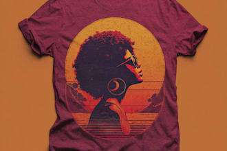 create a vintage retro t shirt clothing illustration design