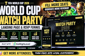 build a sports event website with rsvp registration and FIFA world cup 2026