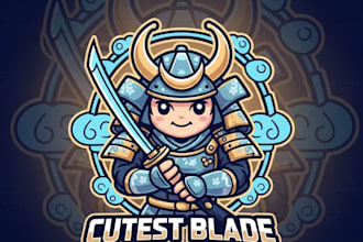 design a modern samurai mascot logo with t shirt design