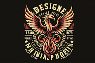 do a  vintage phoenix logo with t shirt design