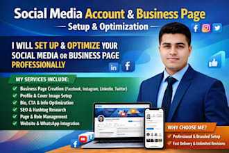 setup and optimize all social media accounts or business page