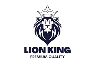design a powerful lion mascot logo with bold character