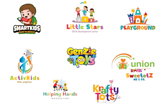 create kids, childcare, baby shop or daycare logo