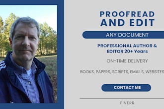 proofread and or edit any document