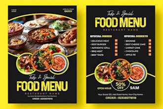 restaurant menu design brochure cafe menu restaurant flyer spa menu price list