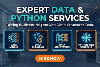 data annotation, cleaning, mining and python web scraping
