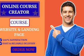 design kajabi, podia, teachable, learnworlds, learndash website design