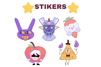 create custom stickers in a kawaii and anime style