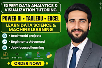 teach power bi tableau excel looker studio python data analysis science as tutor