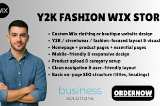 design a wix clothing website y2k streetwear fashion brand wix boutique website
