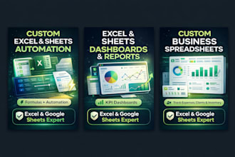 create custom excel or google sheets with formulas and automation