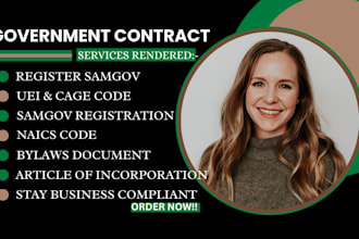 register samgov, uei ein, naics code, cage code, bylaws for government contract
