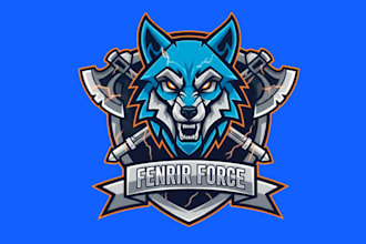 draw wolf mascot logo with t shirt design
