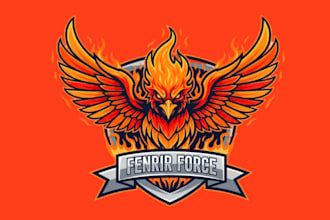 create vintage phoenix logo with t shirt design