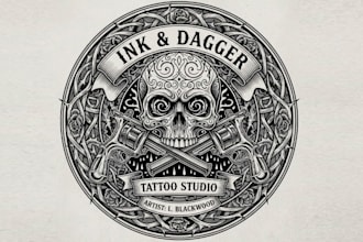 do logo for tattoo studio and tattoo artist