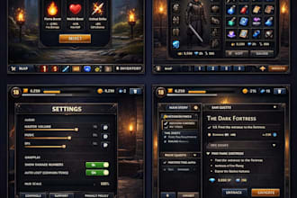 design professional 2d pc game UI UX for indie games