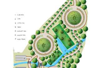 design 3d outdoor rural landscape, digital city planning, futuristic concept art