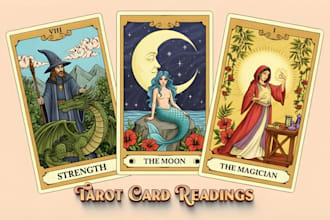design custom tarot cards and oracle deck illustration for tarot reading