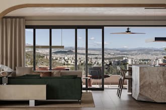 remodel mediterranean luxury villa,transition interior layout, home decor render