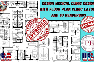 do medical clinic design with floor plan clinic layout and 3d renderings