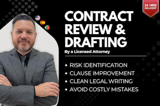 analyze, review and draft professional contracts with a licensed attorney