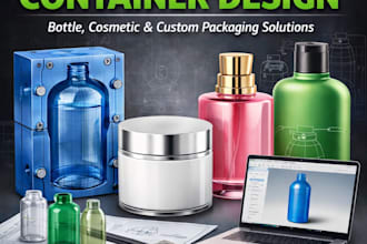 package and container design, bottle, cosmetic  custom packaging solutions