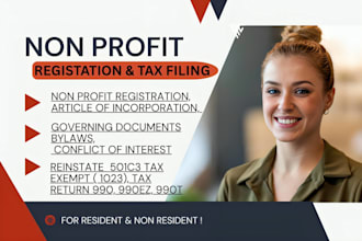 start non profit, reinstate 501c3, tax exempt, bylaws, 990, 990ez, 1023ez, 1023